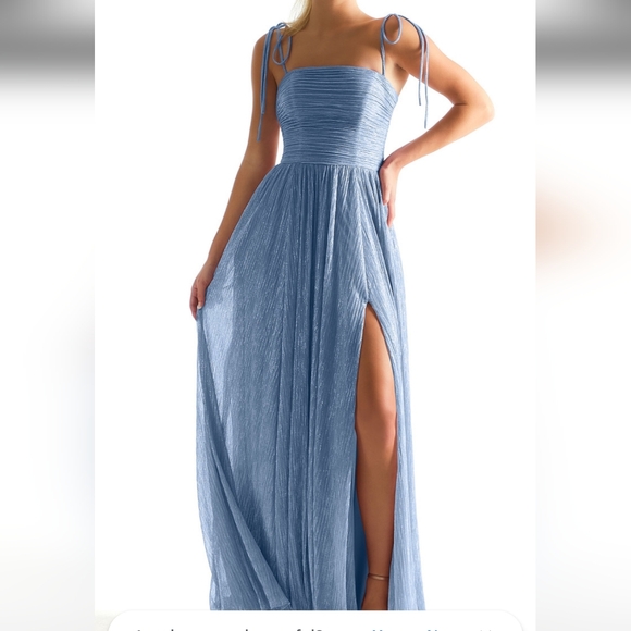 Mori Lee Light Blue Maxi Dress - Picture 1 of 4